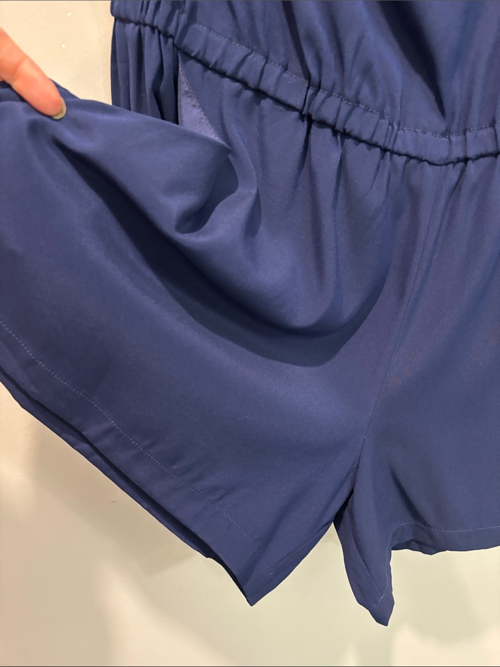 Ramy Brook Navy Silk One-Shoulder Romper NWT Size L Asymmetrical Draped Chic - Picture 7 of 14